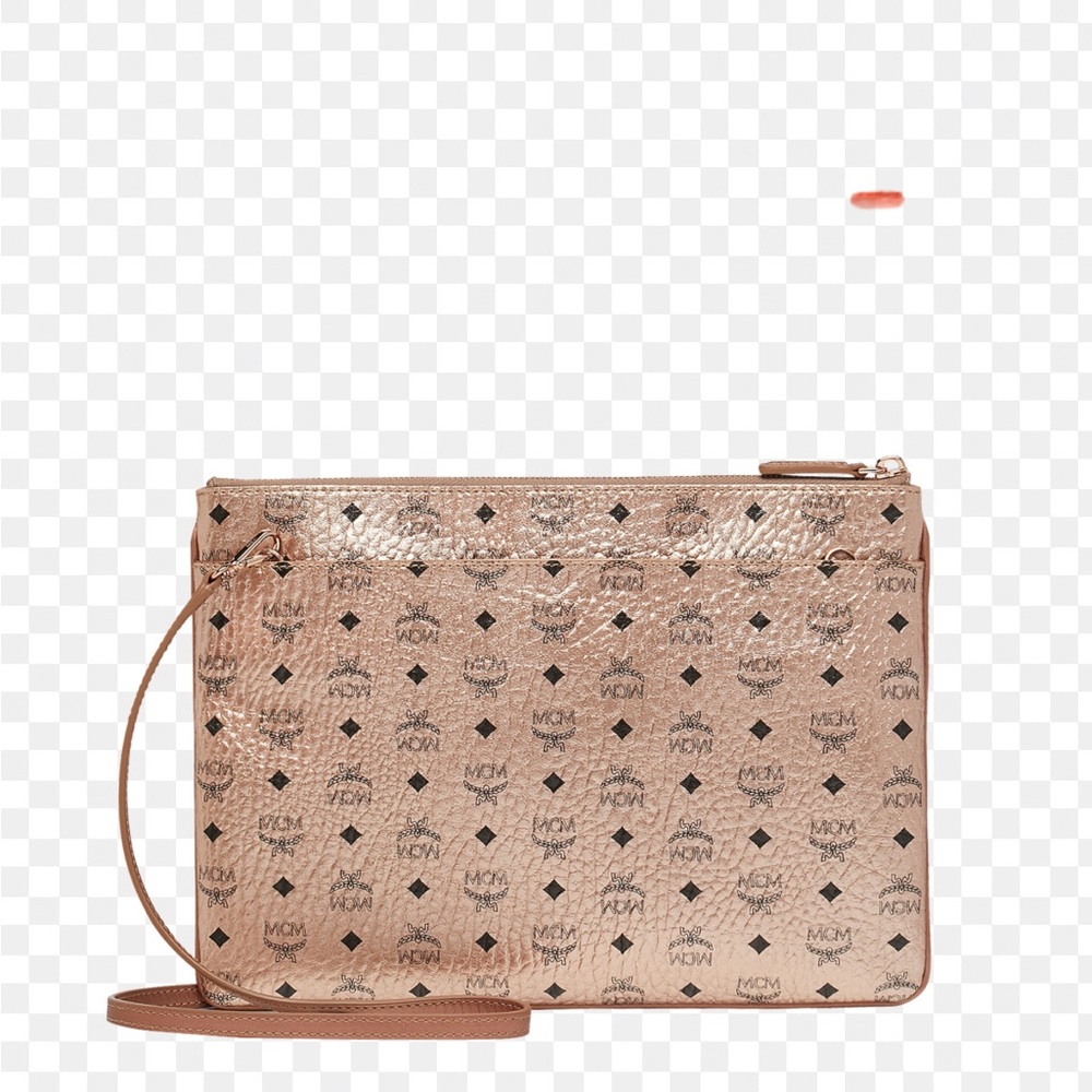 MCM Metallic Rose Wristlet